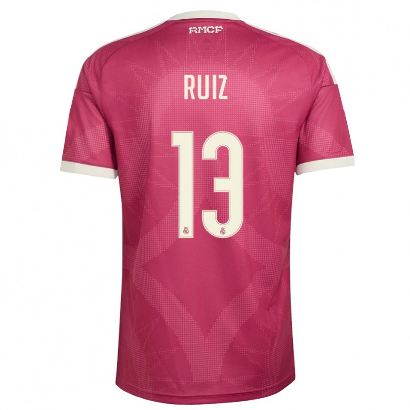 Danxen Kinder Guillermo Ruiz #13 Blassviolett Rot Weiß Ausweichtrikot Trikot 2026/27 T-Shirt