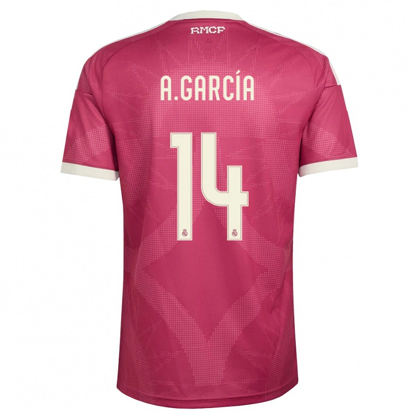 Danxen Kinder Aimar García #14 Blassviolett Rot Weiß Ausweichtrikot Trikot 2026/27 T-Shirt