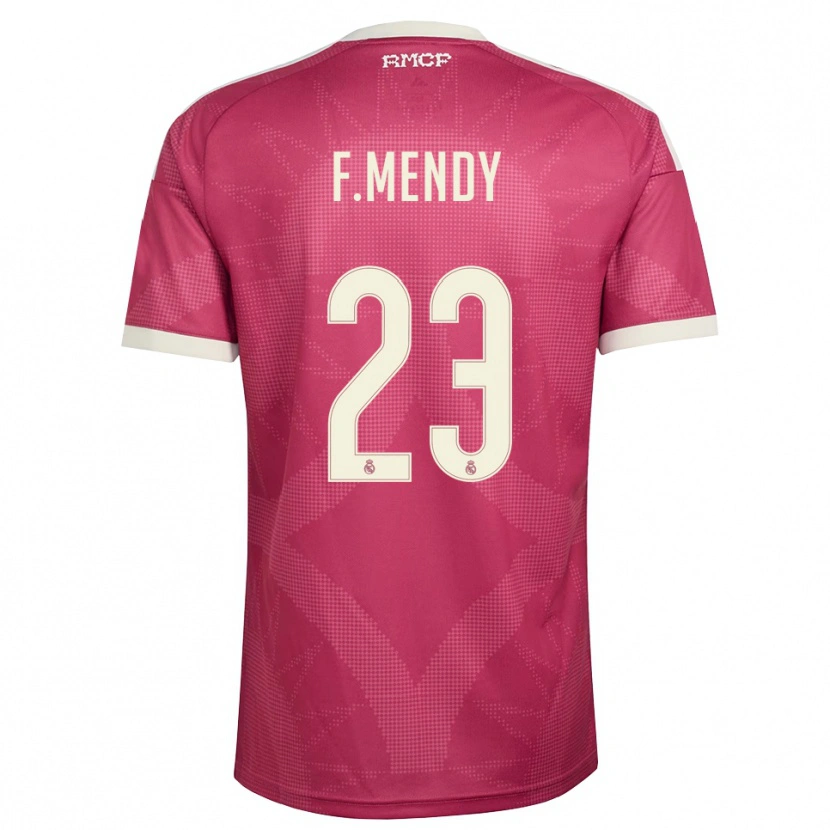 Danxen Kinder Ferland Mendy #23 Blassviolett Rot Weiß Ausweichtrikot Trikot 2026/27 T-Shirt