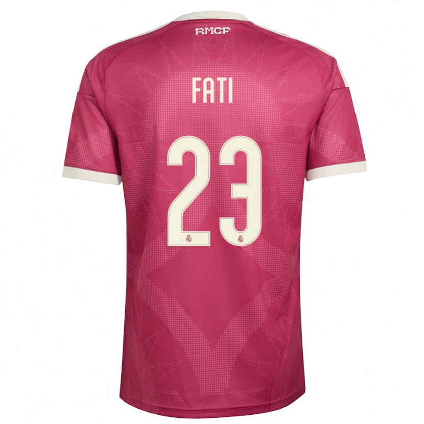 Danxen Kinder Lamini Fati #23 Blassviolett Rot Weiß Ausweichtrikot Trikot 2026/27 T-Shirt