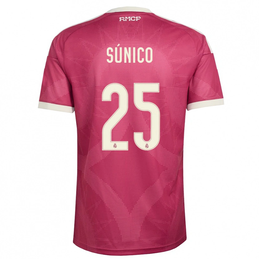 Danxen Kinder Guille Súnico #25 Blassviolett Rot Weiß Ausweichtrikot Trikot 2026/27 T-Shirt