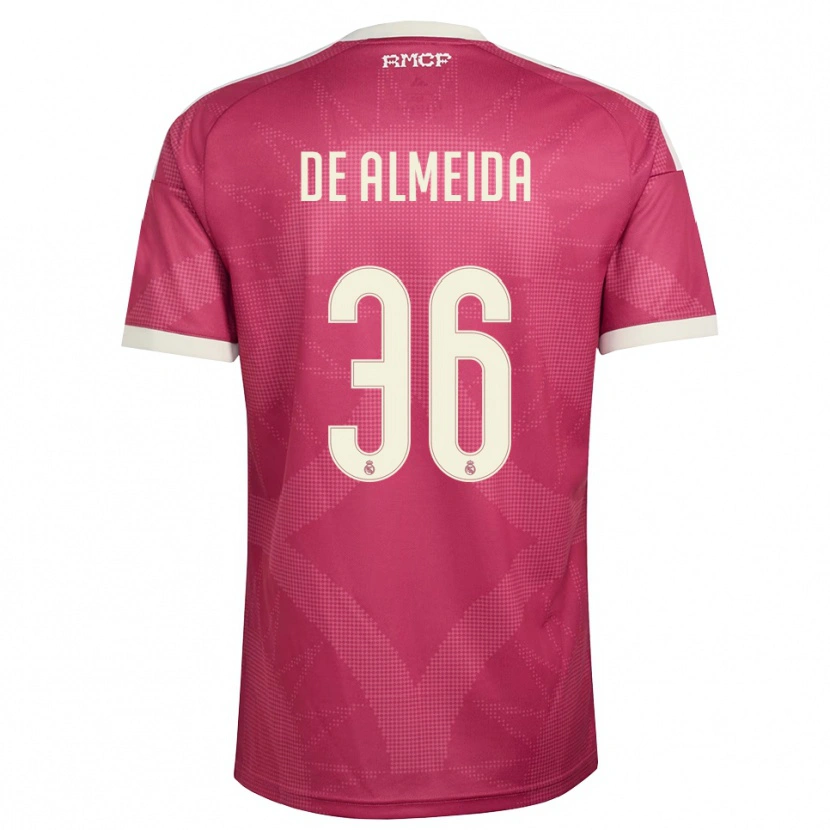 Danxen Kinder Paulo De Almeida #36 Blassviolett Rot Weiß Ausweichtrikot Trikot 2026/27 T-Shirt