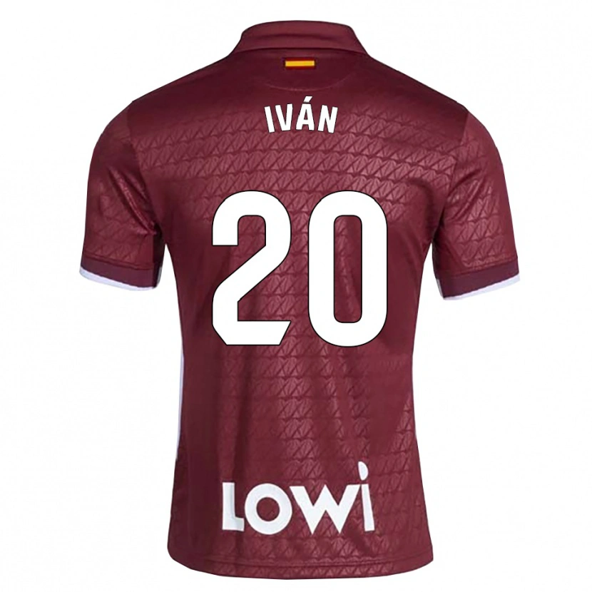 Danxen Kinder Iván Azón #20 Dunkelrot Weiß Auswärtstrikot Trikot 2026/27 T-Shirt