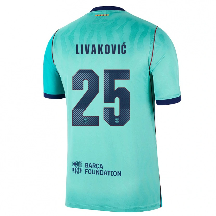 Danxen Kinder Dominik Livakovic #25 Aqua Dunkeltürkis Königsblau Ausweichtrikot Trikot 2026/27 T-Shirt