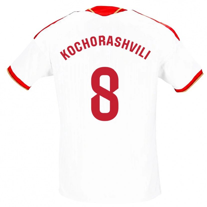 Danxen Herren Giorgi Kochorashvili #8 Weiß Rot Heimtrikot Trikot 2026/27 T-Shirt