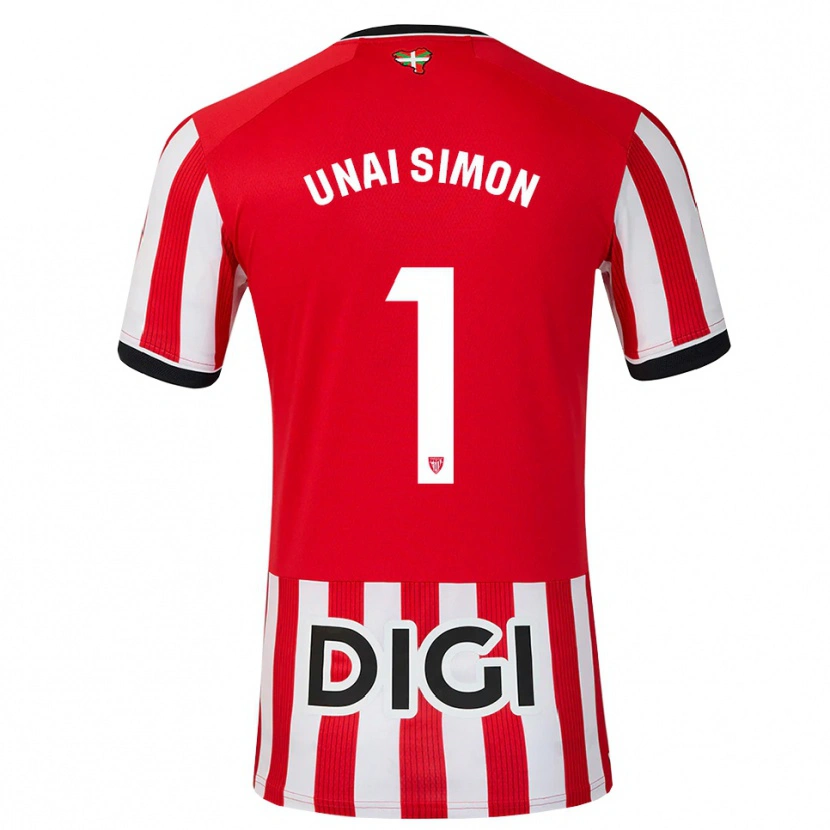Danxen Herren Unai Simón #1 Rot Schwarz Weiß Heimtrikot Trikot 2026/27 T-Shirt