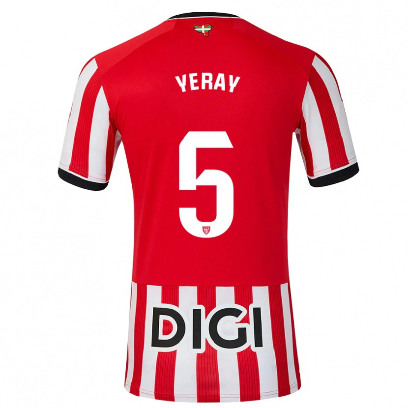 Danxen Herren Yeray Álvarez #5 Rot Schwarz Weiß Heimtrikot Trikot 2026/27 T-Shirt