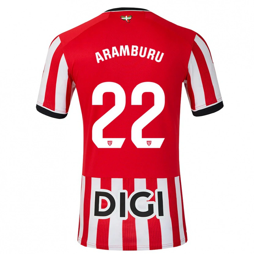 Danxen Herren Beñat Aramburu #22 Rot Schwarz Weiß Heimtrikot Trikot 2026/27 T-Shirt