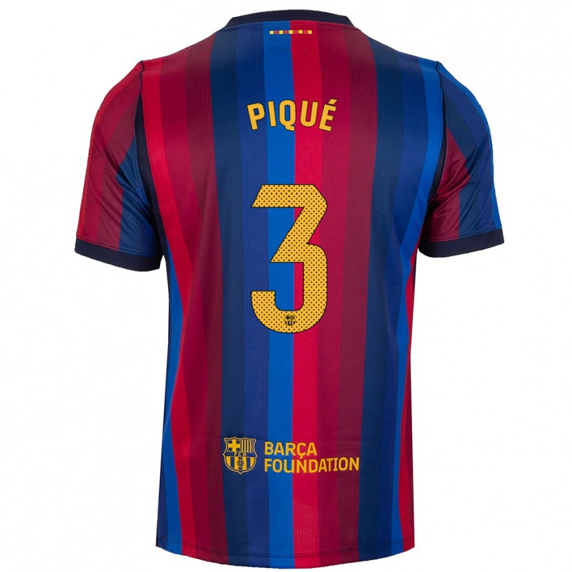 Danxen Herren Gerard Pique #3 Königsblau Rot Gelb Heimtrikot Trikot 2026/27 T-Shirt