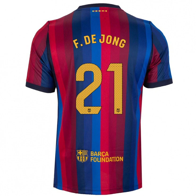 Danxen Herren Frenkie De Jong #21 Königsblau Rot Gelb Heimtrikot Trikot 2026/27 T-Shirt
