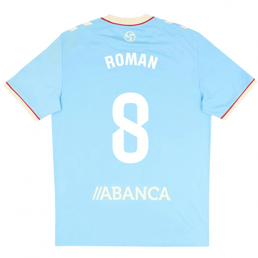 Danxen Herren Miguel Román #8 Himmelblau Weiß Rot Heimtrikot Trikot 2026/27 T-Shirt
