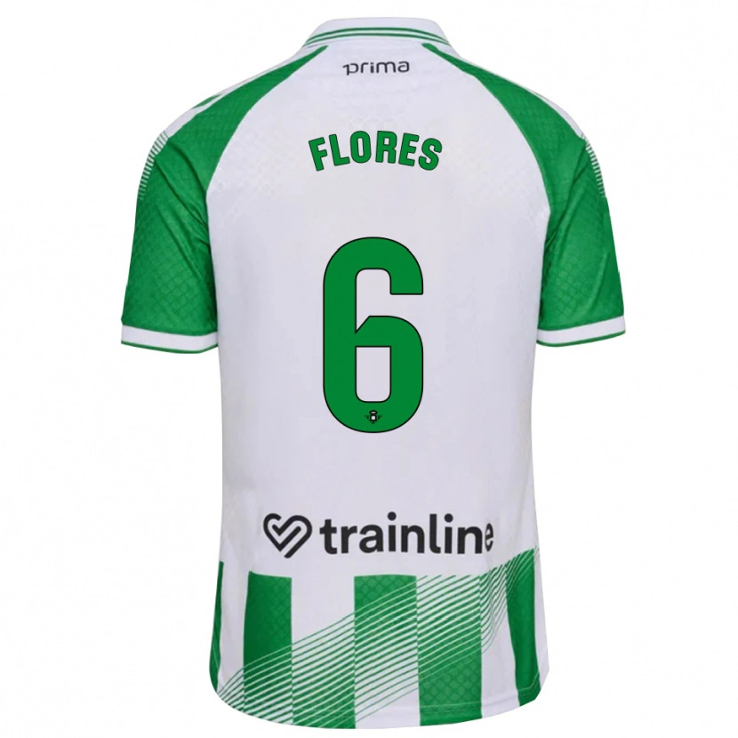 Danxen Herren Mateo Flores #6 Hellgrün Schwarz Weiß Heimtrikot Trikot 2026/27 T-Shirt