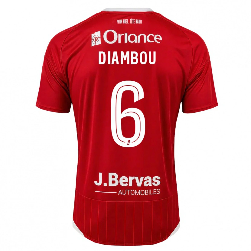 Danxen Herren Mamady Diambou #6 Weiß Rot Heimtrikot Trikot 2026/27 T-Shirt