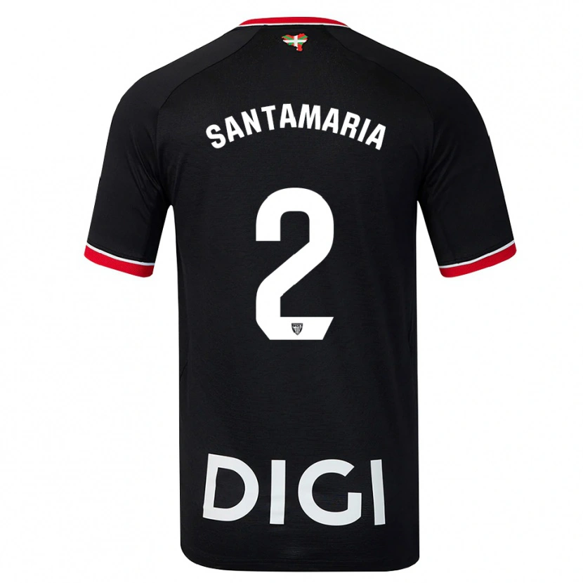 Danxen Herren Unai Santamaría #2 Schwarz Weiß Rot Auswärtstrikot Trikot 2026/27 T-Shirt