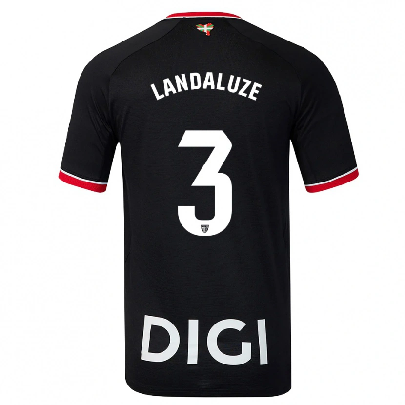 Danxen Herren Naia Landaluze Marquínez #3 Schwarz Weiß Rot Auswärtstrikot Trikot 2026/27 T-Shirt