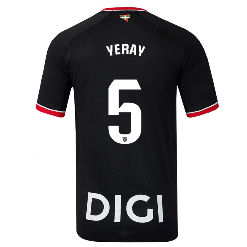 Danxen Herren Yeray Álvarez #5 Schwarz Weiß Rot Auswärtstrikot Trikot 2026/27 T-Shirt