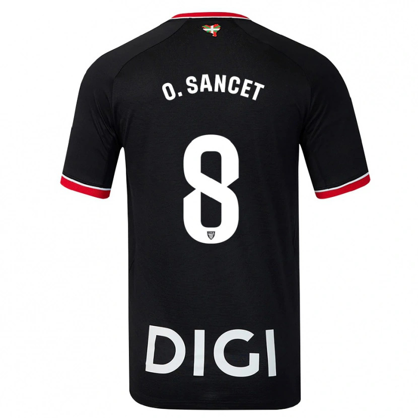 Danxen Herren Oihan Sancet #8 Schwarz Weiß Rot Auswärtstrikot Trikot 2026/27 T-Shirt