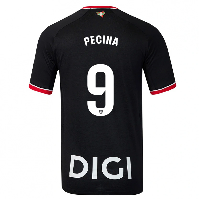 Danxen Herren Ander Peciña #9 Schwarz Weiß Rot Auswärtstrikot Trikot 2026/27 T-Shirt
