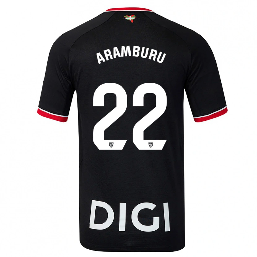 Danxen Herren Beñat Aramburu #22 Schwarz Weiß Rot Auswärtstrikot Trikot 2026/27 T-Shirt
