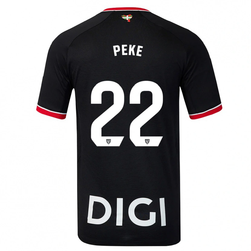 Danxen Herren Ainize Barea Nuñez #22 Schwarz Weiß Rot Auswärtstrikot Trikot 2026/27 T-Shirt