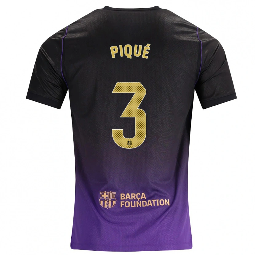 Danxen Herren Gerard Pique #3 Lila Gelb Schwarz Auswärtstrikot Trikot 2026/27 T-Shirt