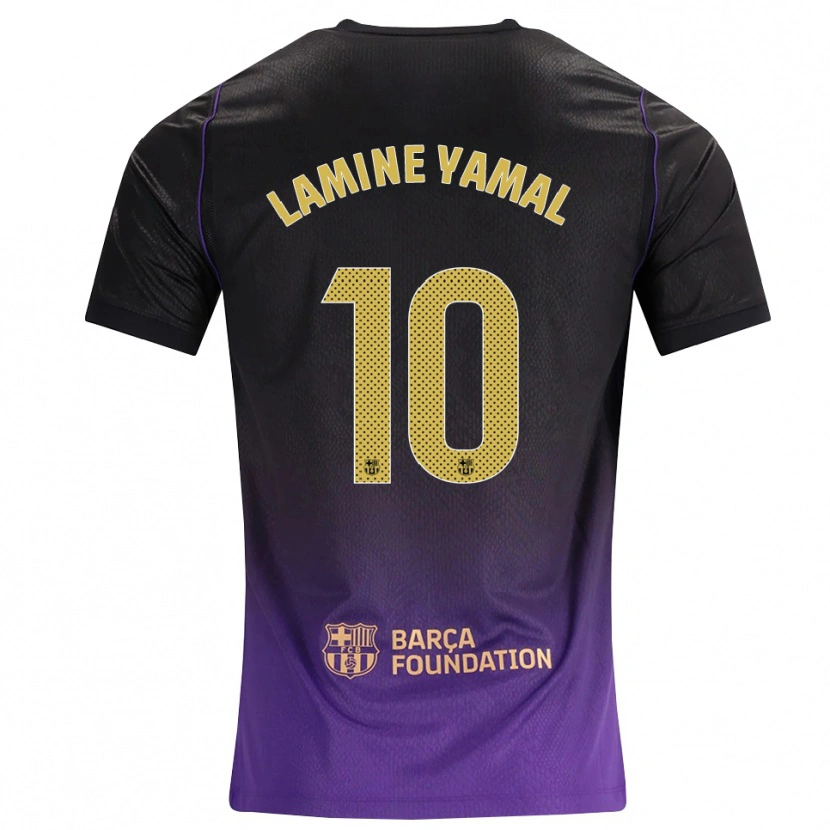 Danxen Herren Lamine Yamal #10 Lila Gelb Schwarz Auswärtstrikot Trikot 2026/27 T-Shirt