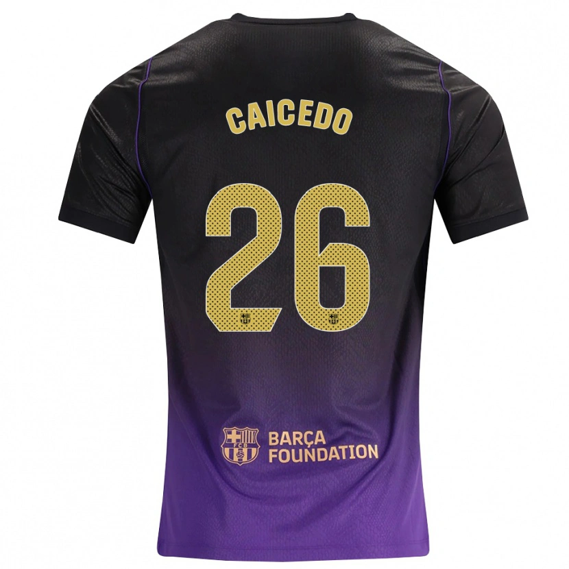 Danxen Herren Josué Caicedo #26 Lila Gelb Schwarz Auswärtstrikot Trikot 2026/27 T-Shirt