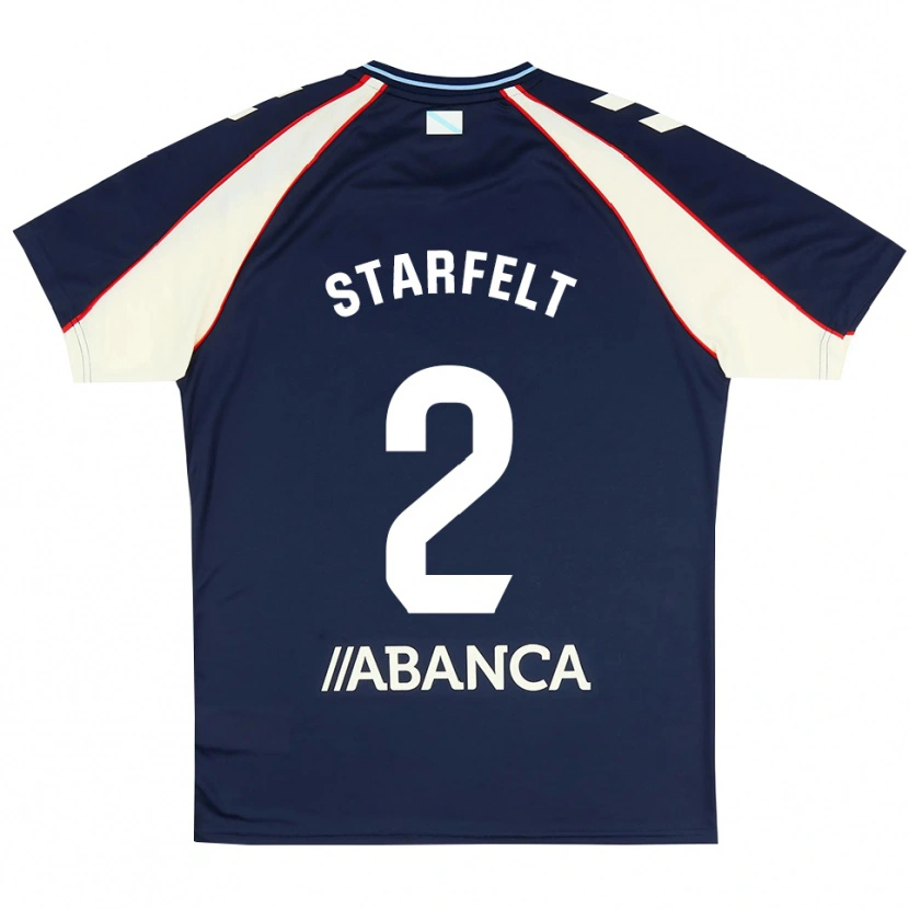 Danxen Herren Carl Starfelt #2 Königsblau Rot Weiß Auswärtstrikot Trikot 2026/27 T-Shirt