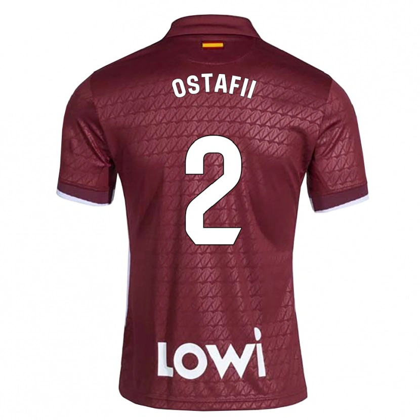 Danxen Herren David Ostafii #2 Dunkelrot Weiß Auswärtstrikot Trikot 2026/27 T-Shirt
