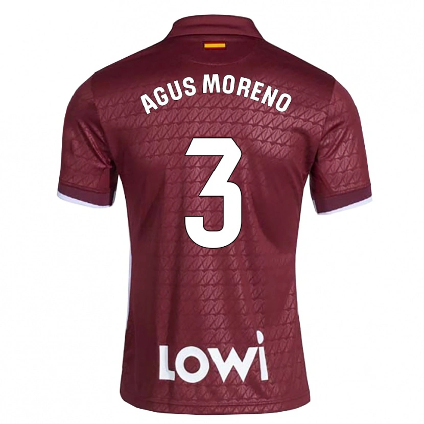 Danxen Herren Agus Moreno #3 Dunkelrot Weiß Auswärtstrikot Trikot 2026/27 T-Shirt
