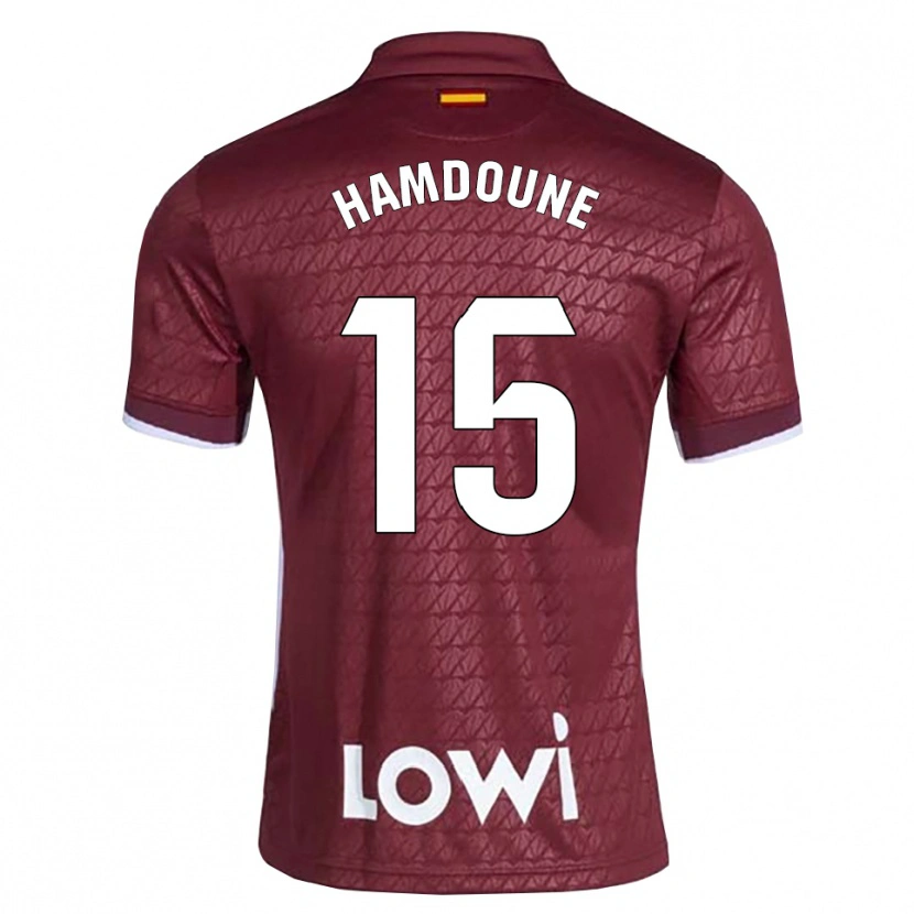 Danxen Herren Mohamed Hamdoune #15 Dunkelrot Weiß Auswärtstrikot Trikot 2026/27 T-Shirt