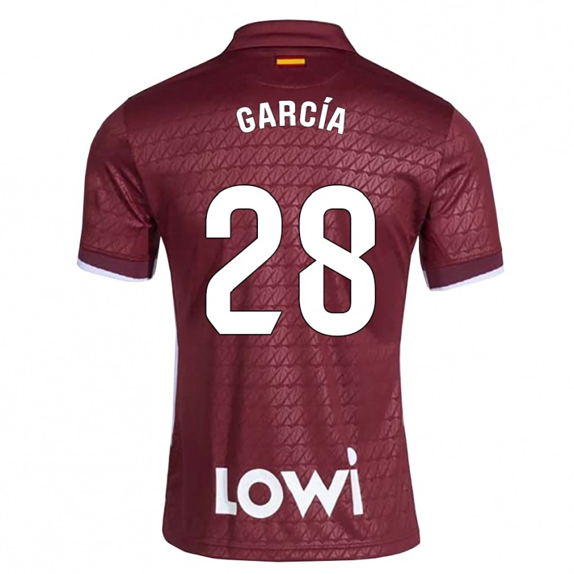 Danxen Herren Hugo García #28 Dunkelrot Weiß Auswärtstrikot Trikot 2026/27 T-Shirt