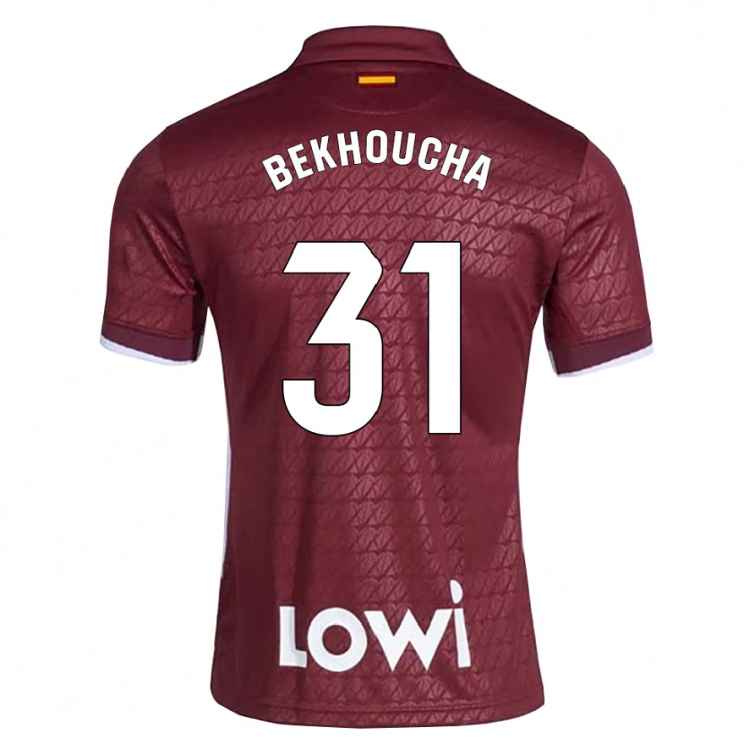 Danxen Herren Ismael Bekhoucha #31 Dunkelrot Weiß Auswärtstrikot Trikot 2026/27 T-Shirt