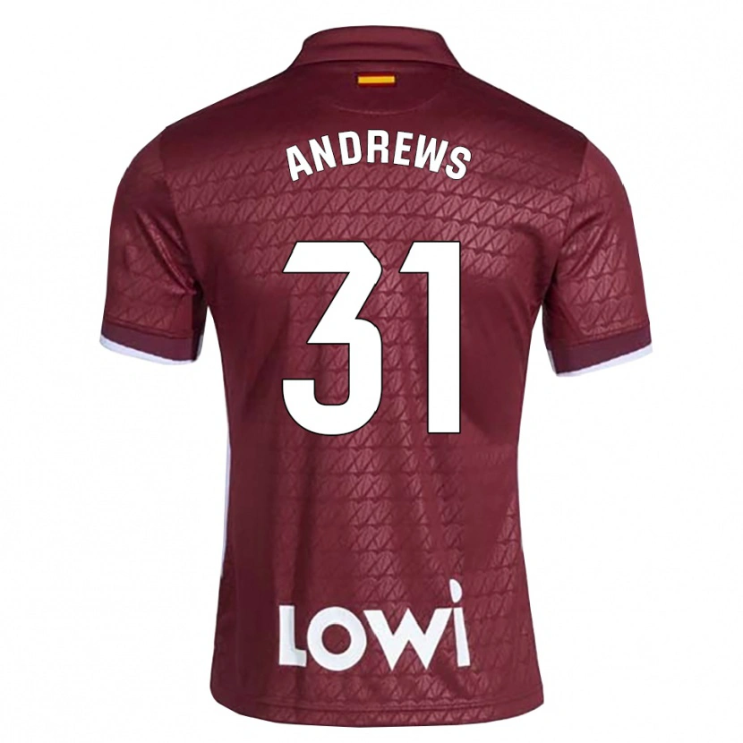 Danxen Herren George Andrews #31 Dunkelrot Weiß Auswärtstrikot Trikot 2026/27 T-Shirt