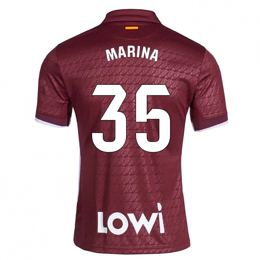 Danxen Herren Nacho Marina #35 Dunkelrot Weiß Auswärtstrikot Trikot 2026/27 T-Shirt