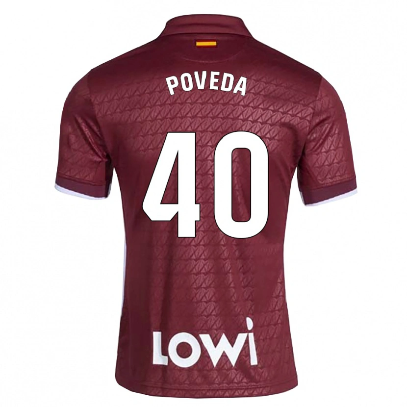 Danxen Herren Pedro Poveda #40 Dunkelrot Weiß Auswärtstrikot Trikot 2026/27 T-Shirt