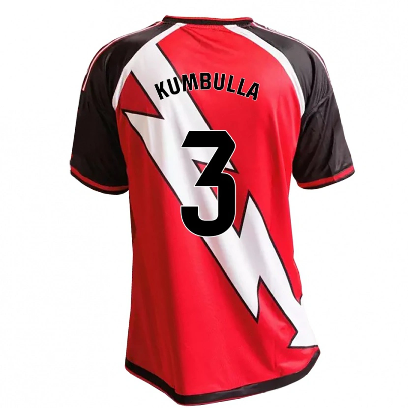 Danxen Herren Marash Kumbulla #3 Rot Schwarz Weiß Auswärtstrikot Trikot 2026/27 T-Shirt
