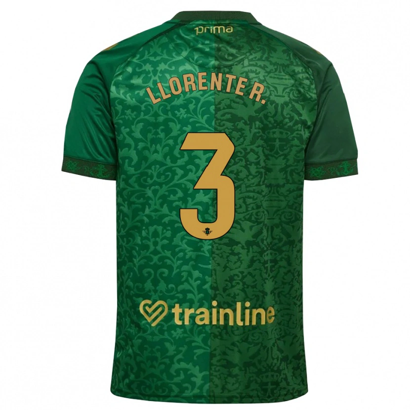 Danxen Herren Diego Llorente #3 Waldgrün Dunkelgoldrute Auswärtstrikot Trikot 2026/27 T-Shirt