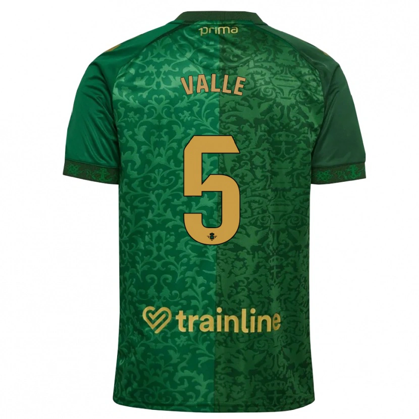 Danxen Herren María Valle López #5 Waldgrün Dunkelgoldrute Auswärtstrikot Trikot 2026/27 T-Shirt