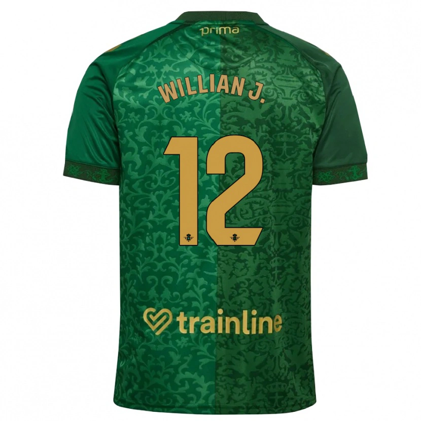 Danxen Herren Willian Jose #12 Waldgrün Dunkelgoldrute Auswärtstrikot Trikot 2026/27 T-Shirt
