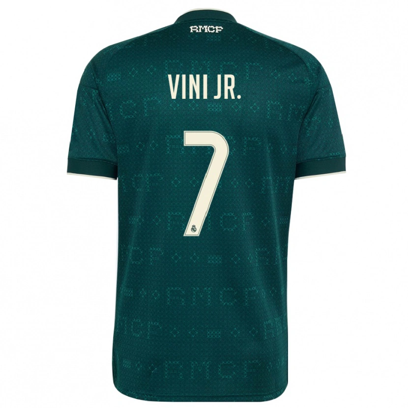 Danxen Herren Vinicius Junior #7 Dunkelgrauweiß Auswärtstrikot Trikot 2026/27 T-Shirt