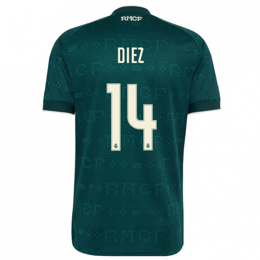 Danxen Herren Carlos Diez #14 Dunkelgrauweiß Auswärtstrikot Trikot 2026/27 T-Shirt