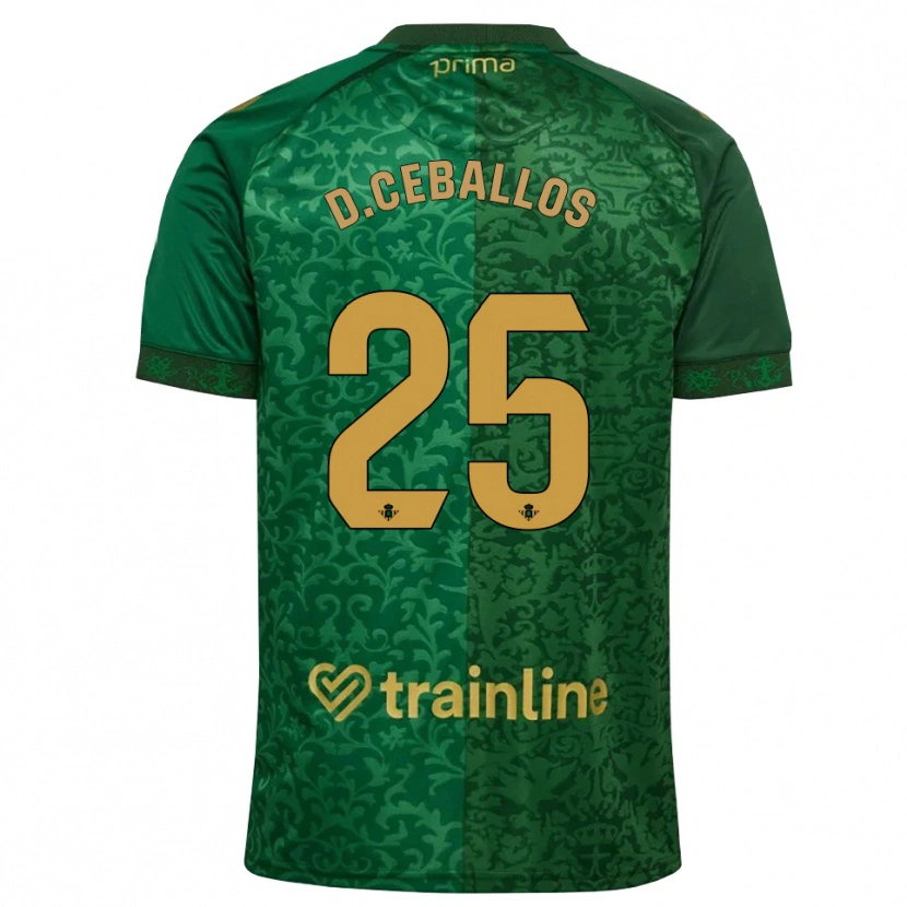 Danxen Herren Dani Ceballos #25 Waldgrün Dunkelgoldrute Auswärtstrikot Trikot 2026/27 T-Shirt