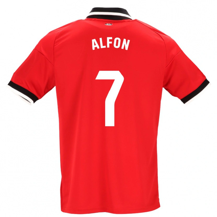 Danxen Herren Alfon González #7 Schwarz Weiß Rot Auswärtstrikot Trikot 2026/27 T-Shirt