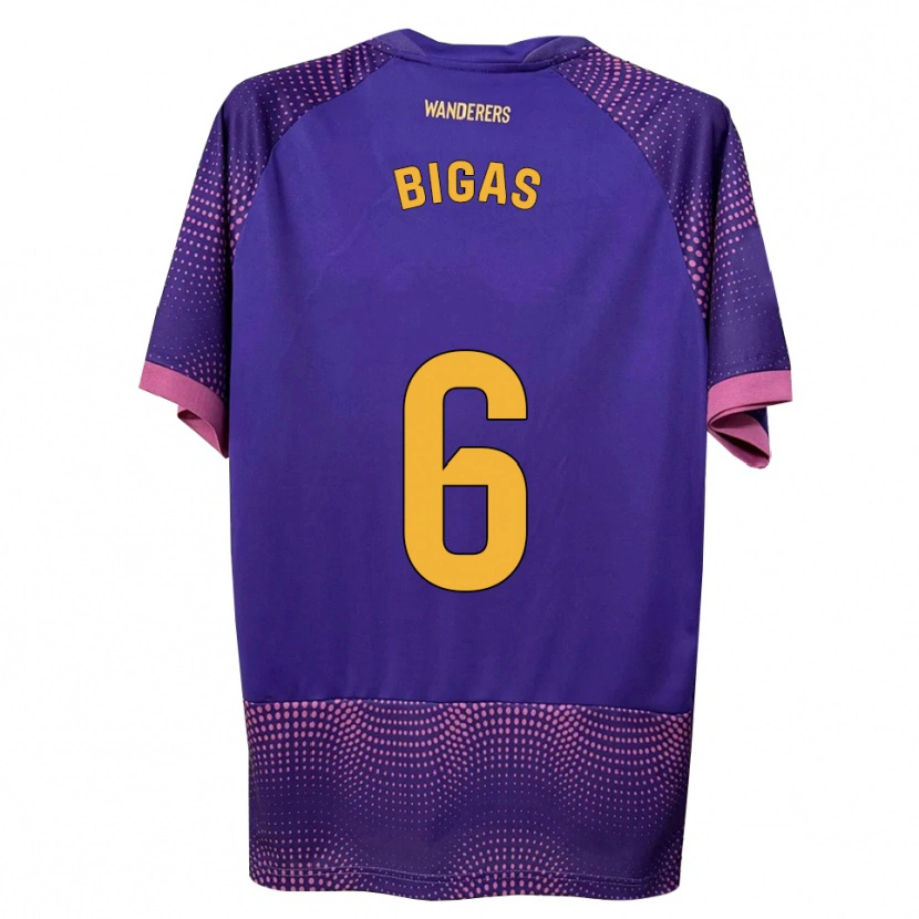 Danxen Herren Pedro Bigas #6 Lila Weiß Rosa Auswärtstrikot Trikot 2026/27 T-Shirt