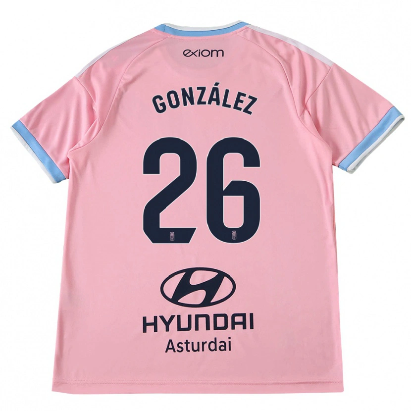 Danxen Herren Miguel González #26 Kornblumenblau Rosa Auswärtstrikot Trikot 2026/27 T-Shirt