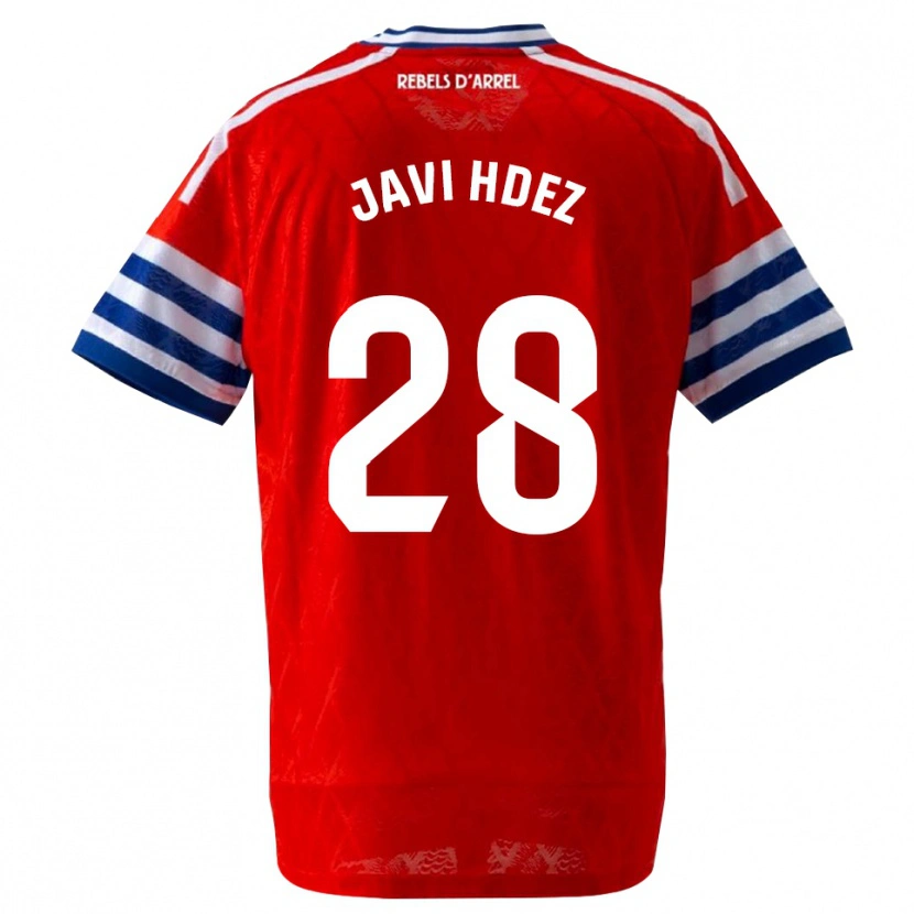 Danxen Herren Javi Hernández #28 Königsblau Rot Auswärtstrikot Trikot 2026/27 T-Shirt