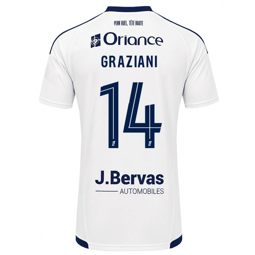 Danxen Herren Kelyan Graziani #14 Marineweiß Auswärtstrikot Trikot 2026/27 T-Shirt