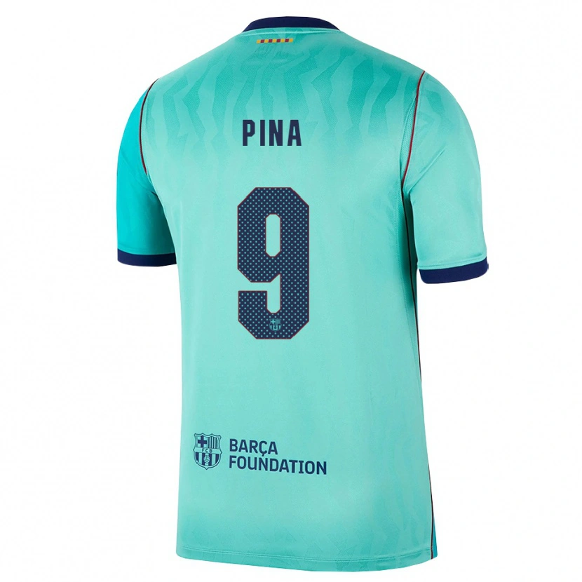 Danxen Herren Claudia Pina #9 Aqua Dunkeltürkis Königsblau Ausweichtrikot Trikot 2026/27 T-Shirt