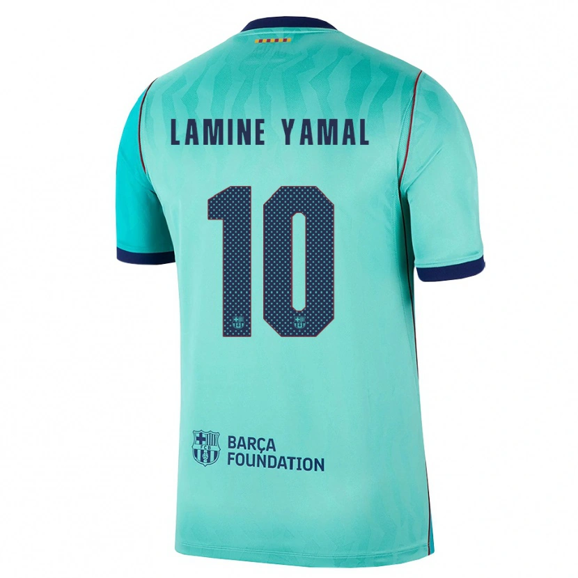 Danxen Herren Lamine Yamal #10 Aqua Dunkeltürkis Königsblau Ausweichtrikot Trikot 2026/27 T-Shirt
